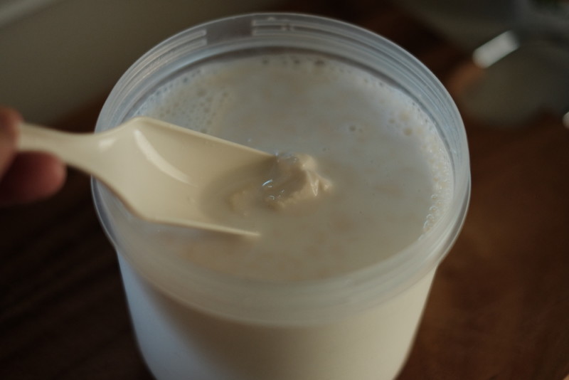 『豆乳グルト プレーンタイプ』（マルサンアイ）｜牛乳とは混ざり合わない